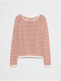 Open Stitch Striped Sweater