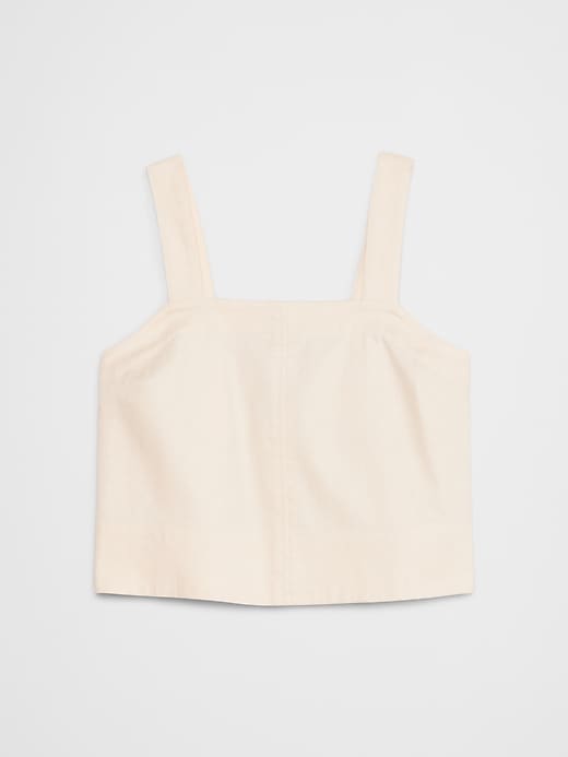 トップス milky Linen-Blend Boxy Topstitch Tank | Banana Republic Factory