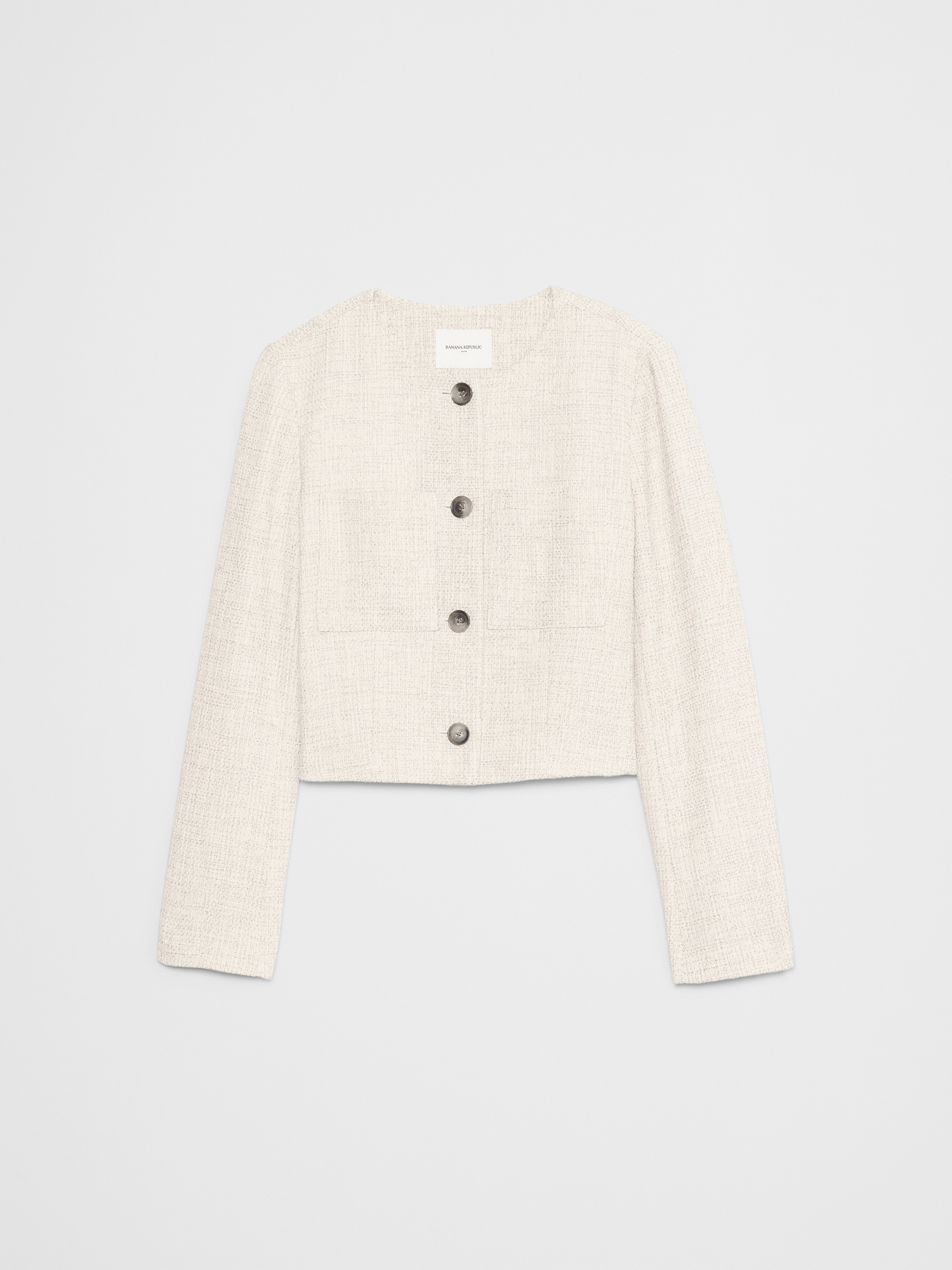Collarless Cropped Jacket