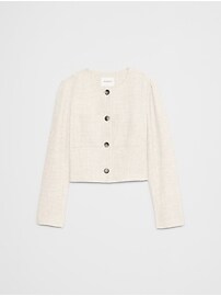 Collarless Cropped Jacket