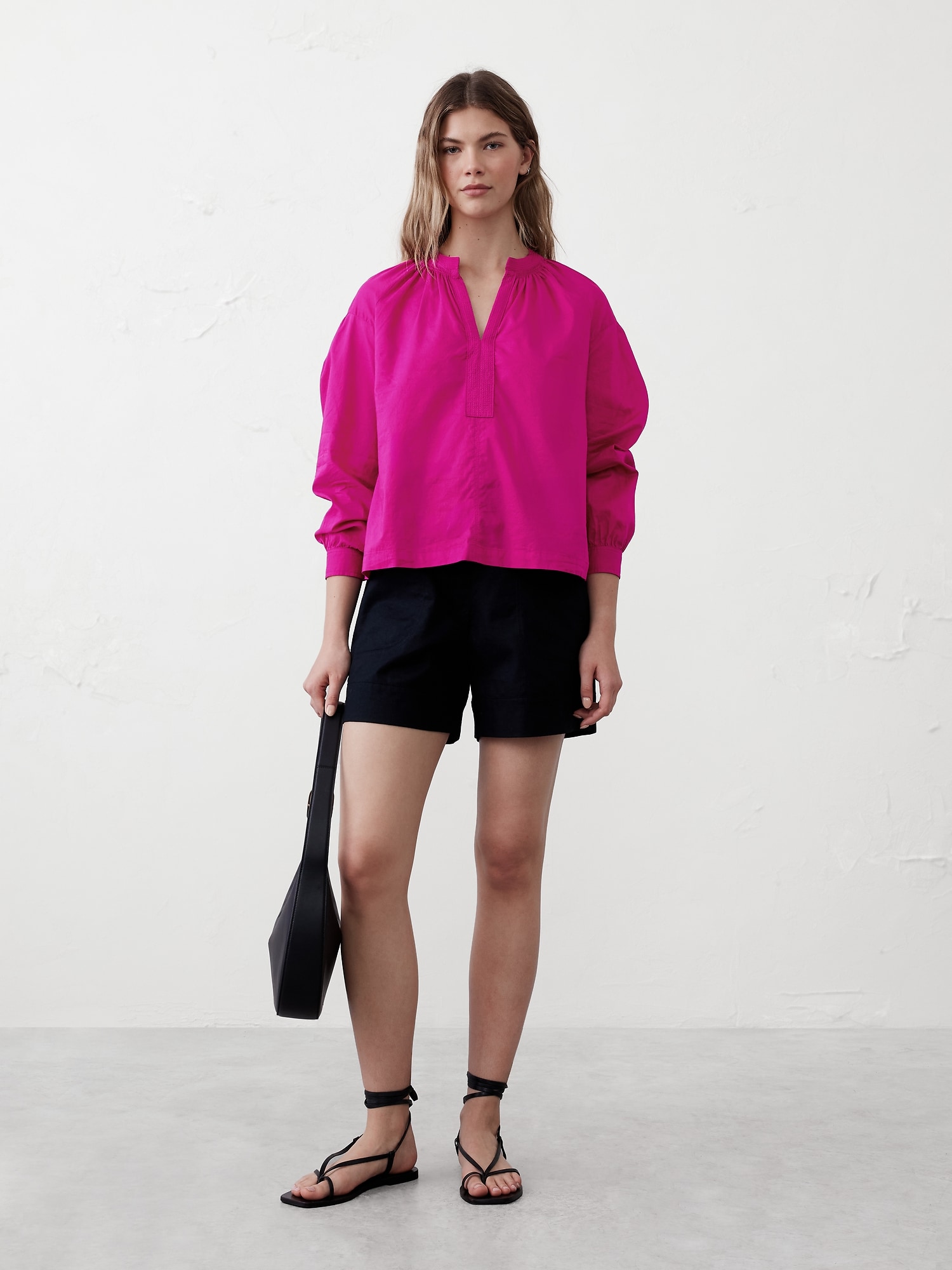 Trapunto Stitch Voile Top