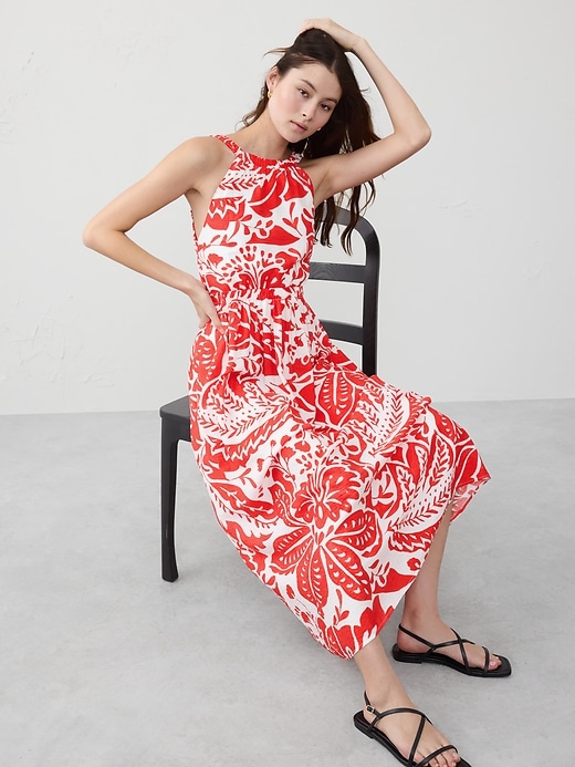 Halter-Neck Midi Dress