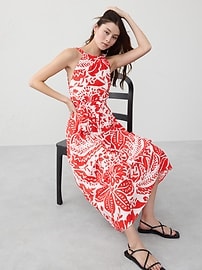 Halter-Neck Midi Dress