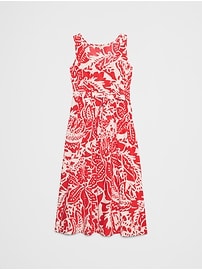Poplin Corset Waist Midi Dress