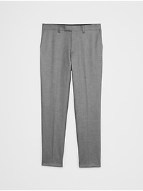 Tailored-Fit Luxe Crosshatch Light Gray Suit Trouser