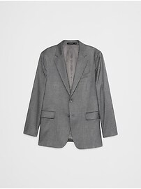 Tailored-Fit Luxe Crosshatch Light Gray Suit Jacket