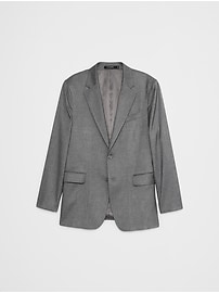 Tailored-Fit Luxe Crosshatch Light Gray Suit Jacket