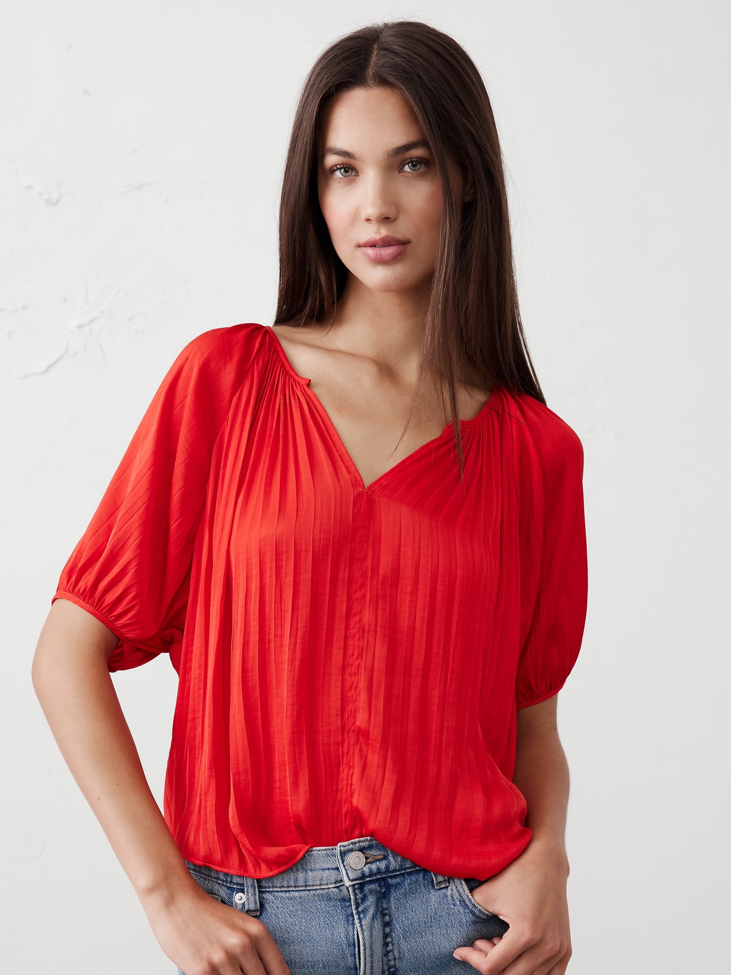 Crushed Pleated Top