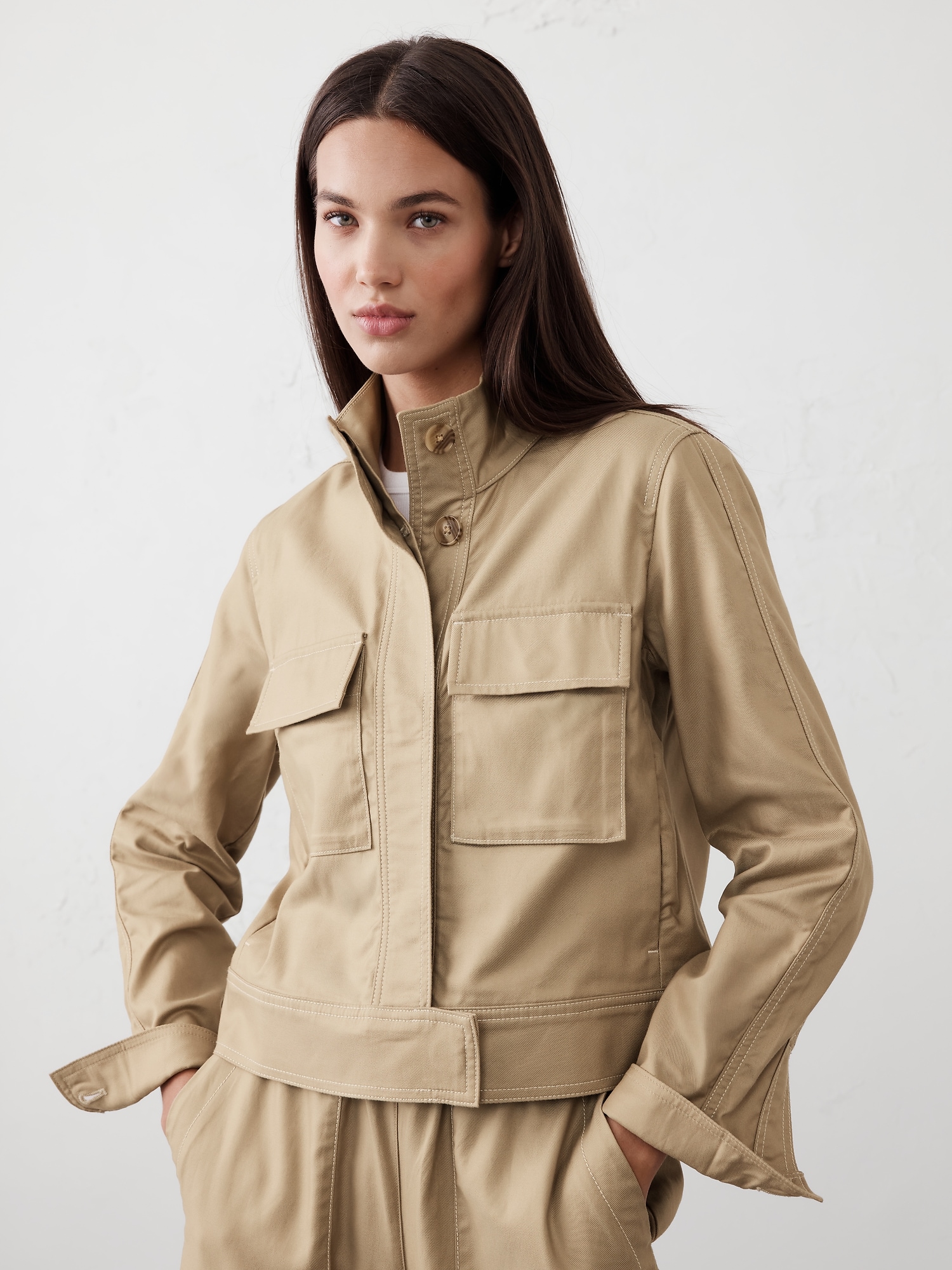 Twill Cropped Jacket