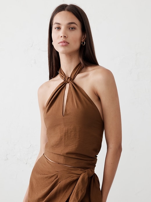 Knot-Front Halter Top