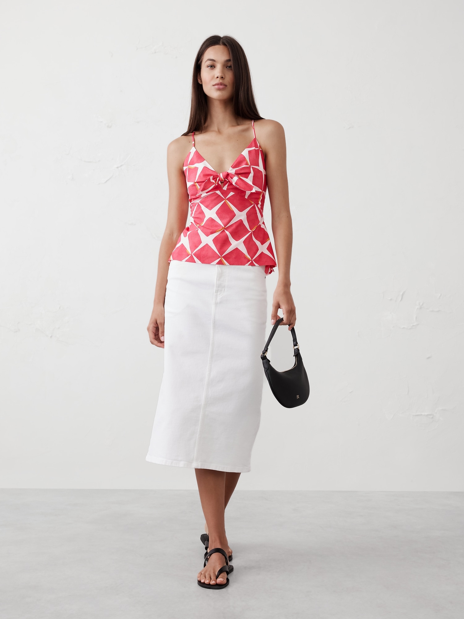 Tie-Front Poplin Top