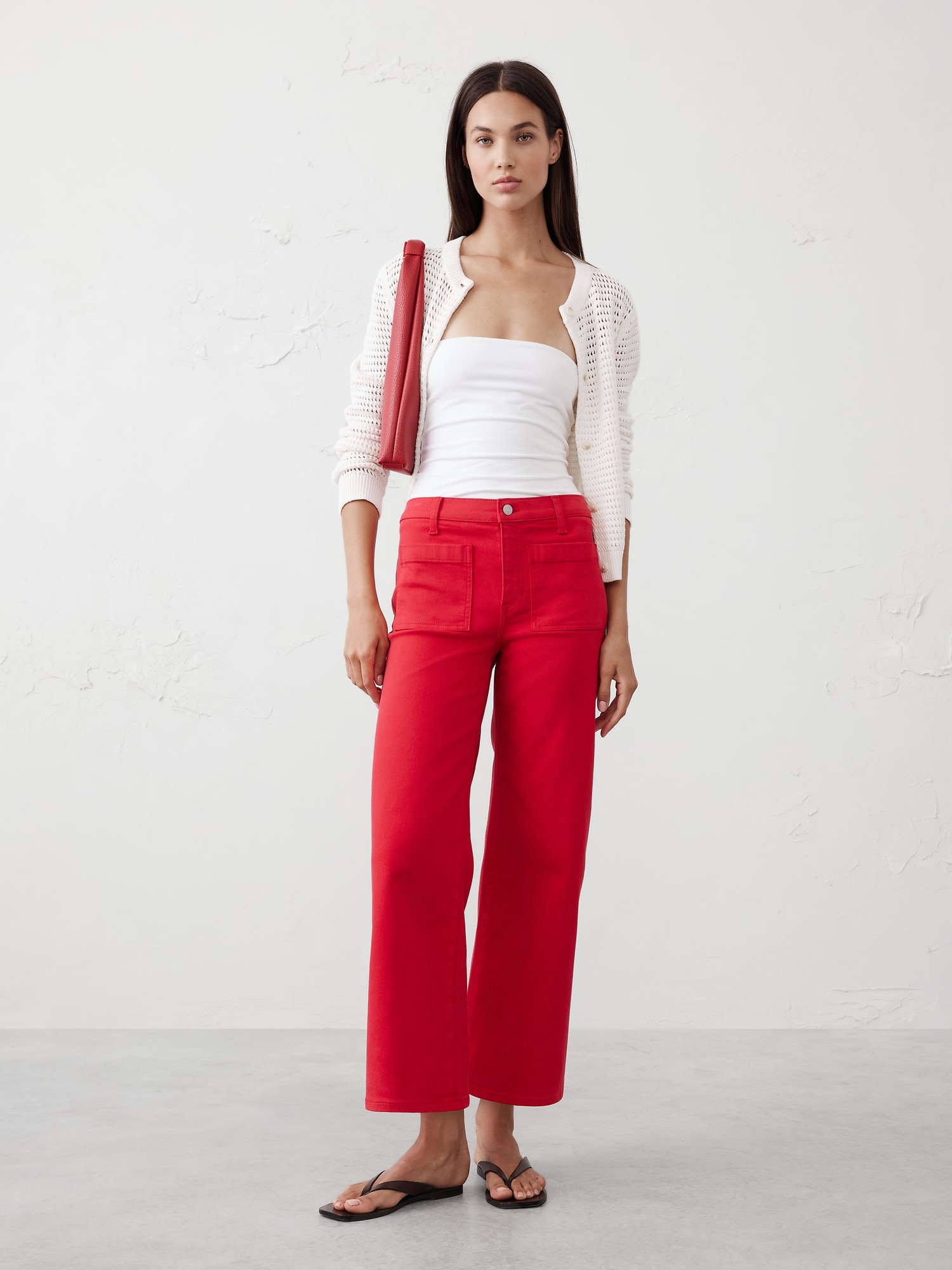 Wide-Leg High-Rise Cropped Jean