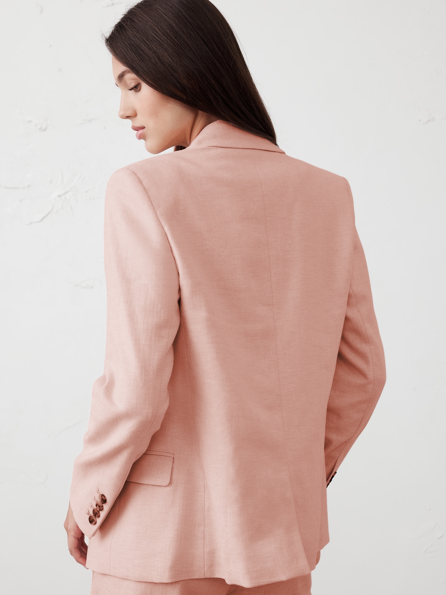 Linen-Blend Boyfriend Blazer