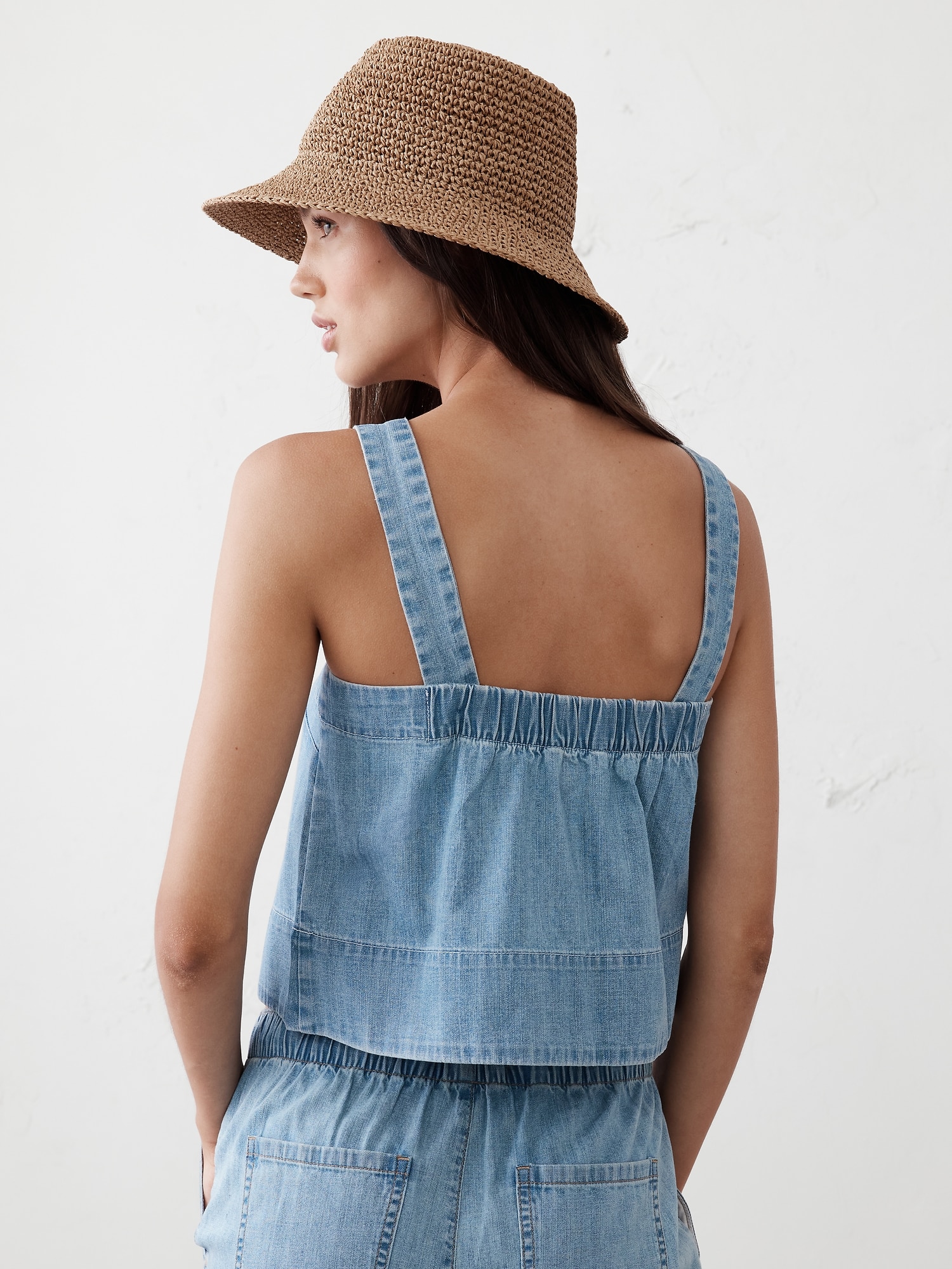 Denim Topstitch Tank