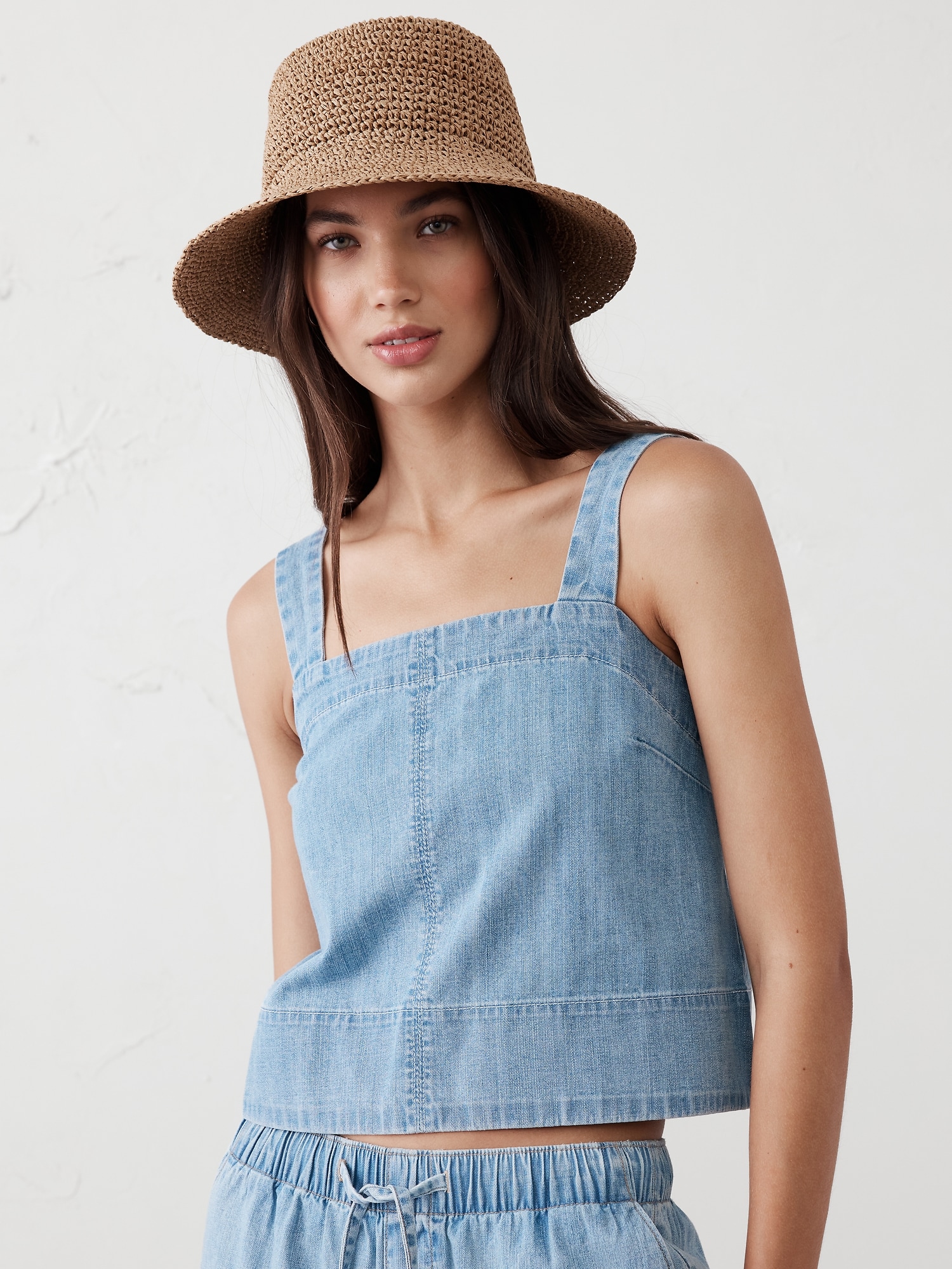 Denim Topstitch Tank