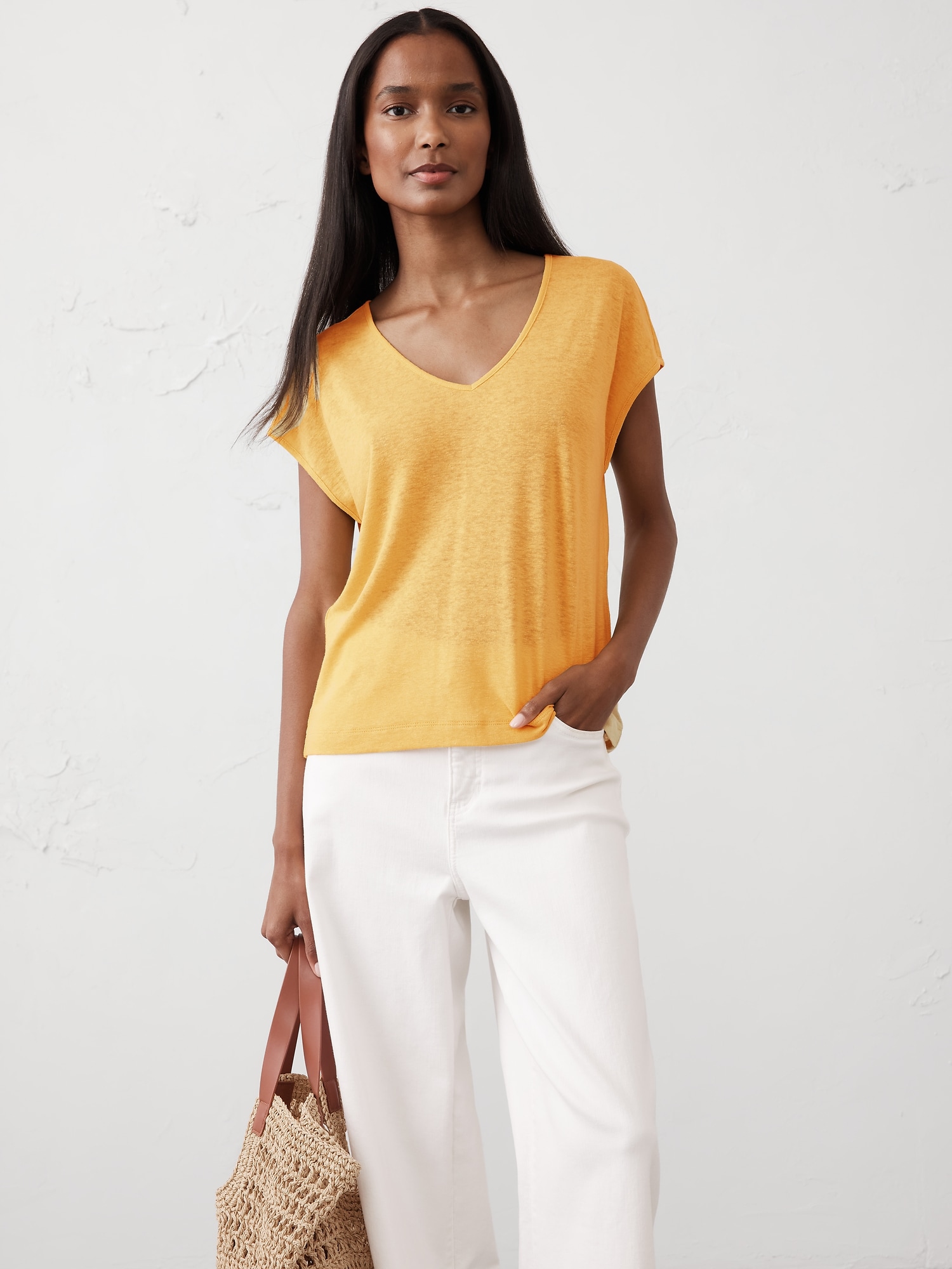 Linen-Blend Top