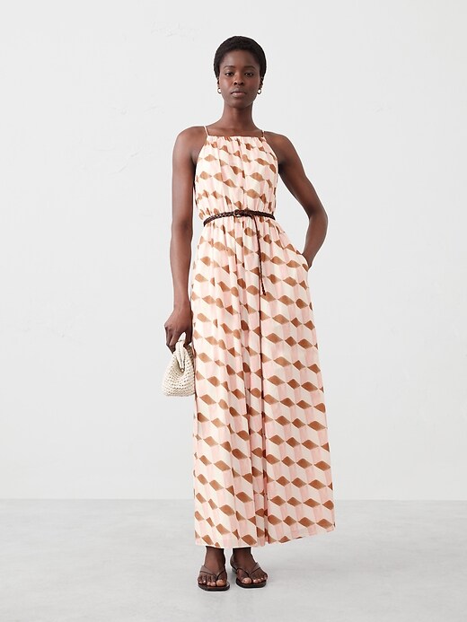 banana republic printed mesh maxi dress Banana Republic Women's Mesh Flutter-Sleeve Maxi Dress Blue Botanical Size 14