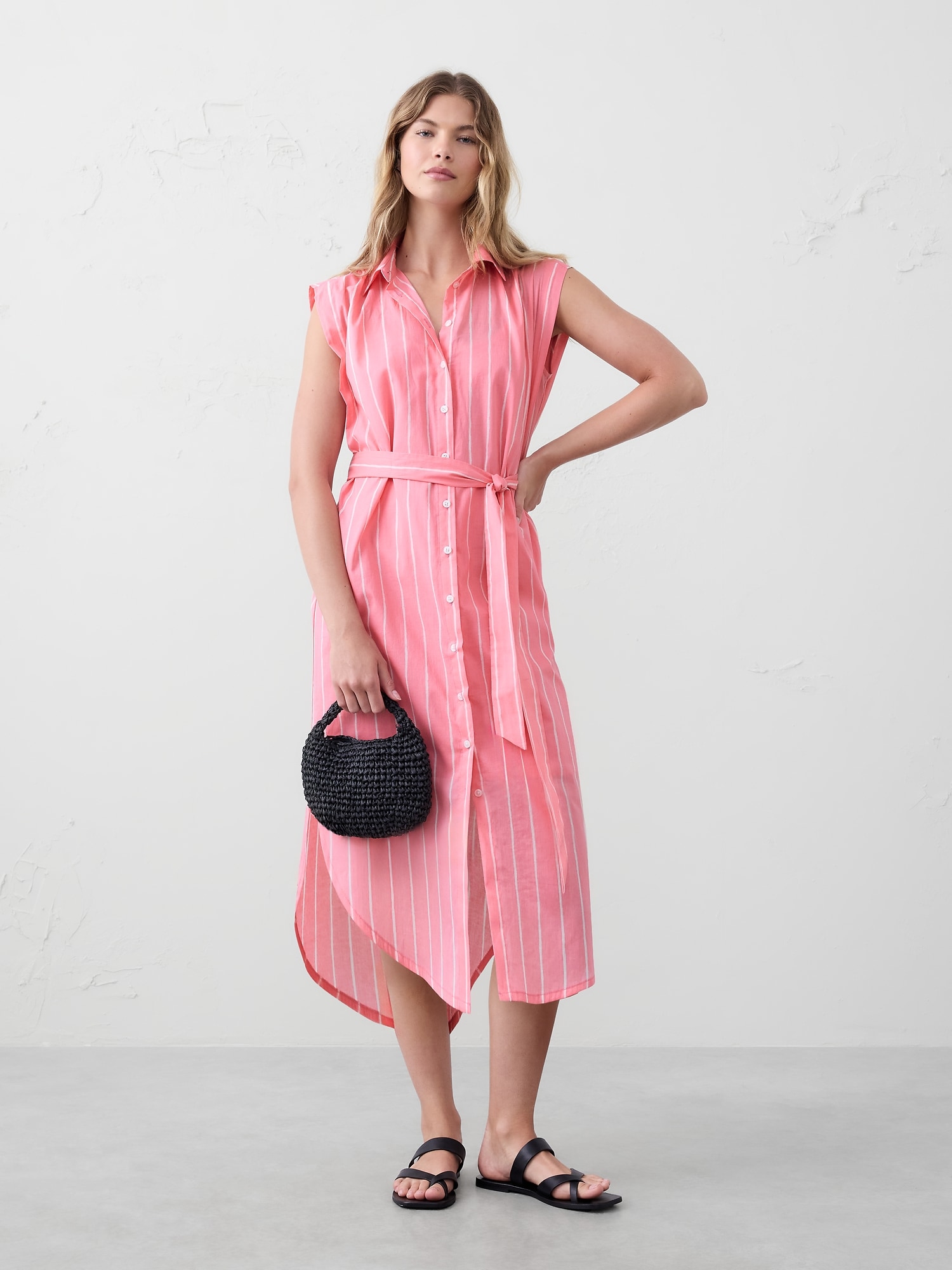 Voile Midi Shirtdress