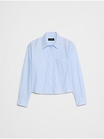 Linen-Blend Cropped Shirt