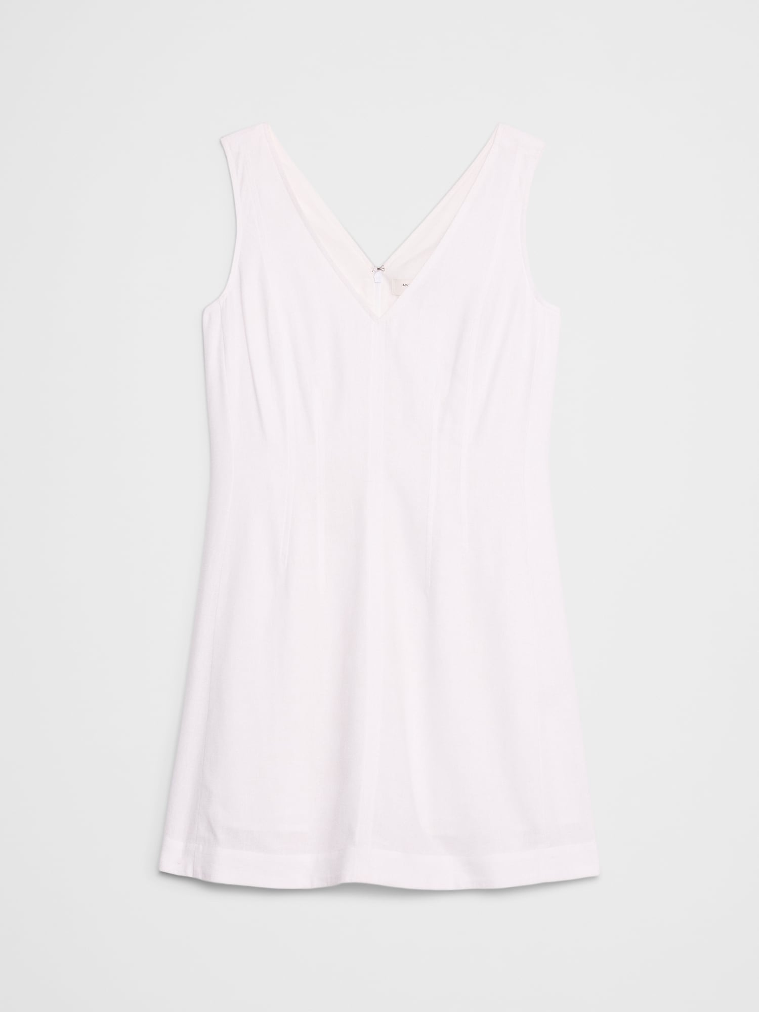 Linen-Blend Seamed Bodice Mini Dress