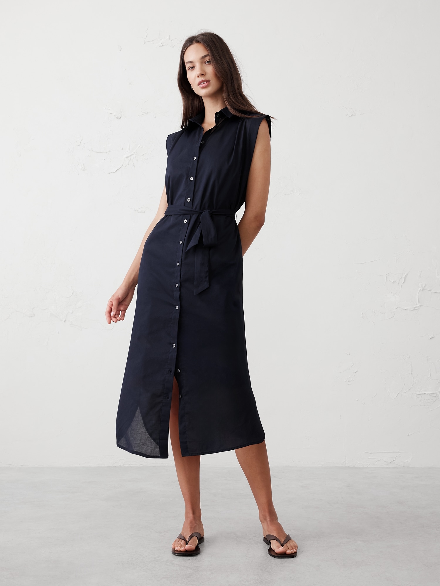 Voile Midi Shirtdress