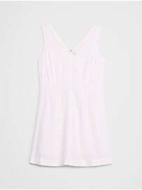 Linen-Blend Seamed Bodice Mini Dress