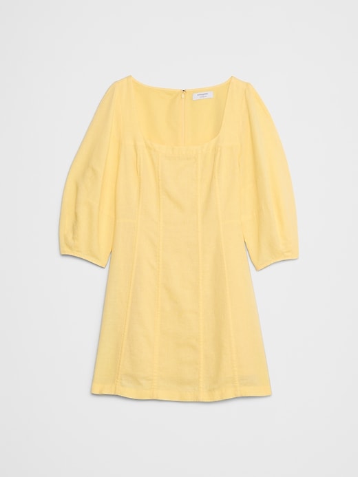 Linen-Blend Seamed Mini Dress | Banana Republic Factory