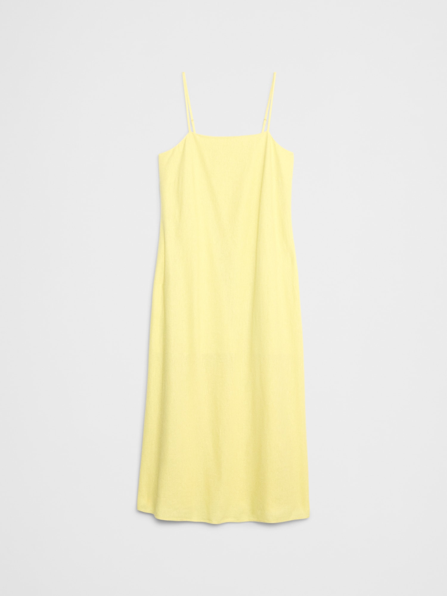 Linen-Blend Strappy Midi Dress