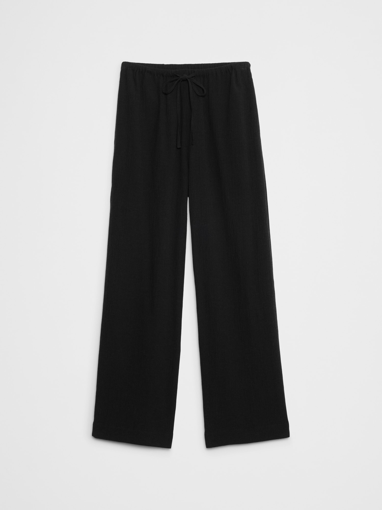 Wide-Leg Crinkle Pull-On Pant