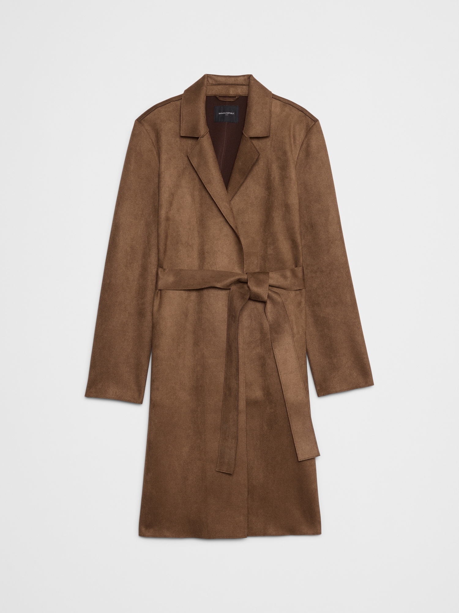 Image number 4 showing, Vegan Suede Long Wrap Coat