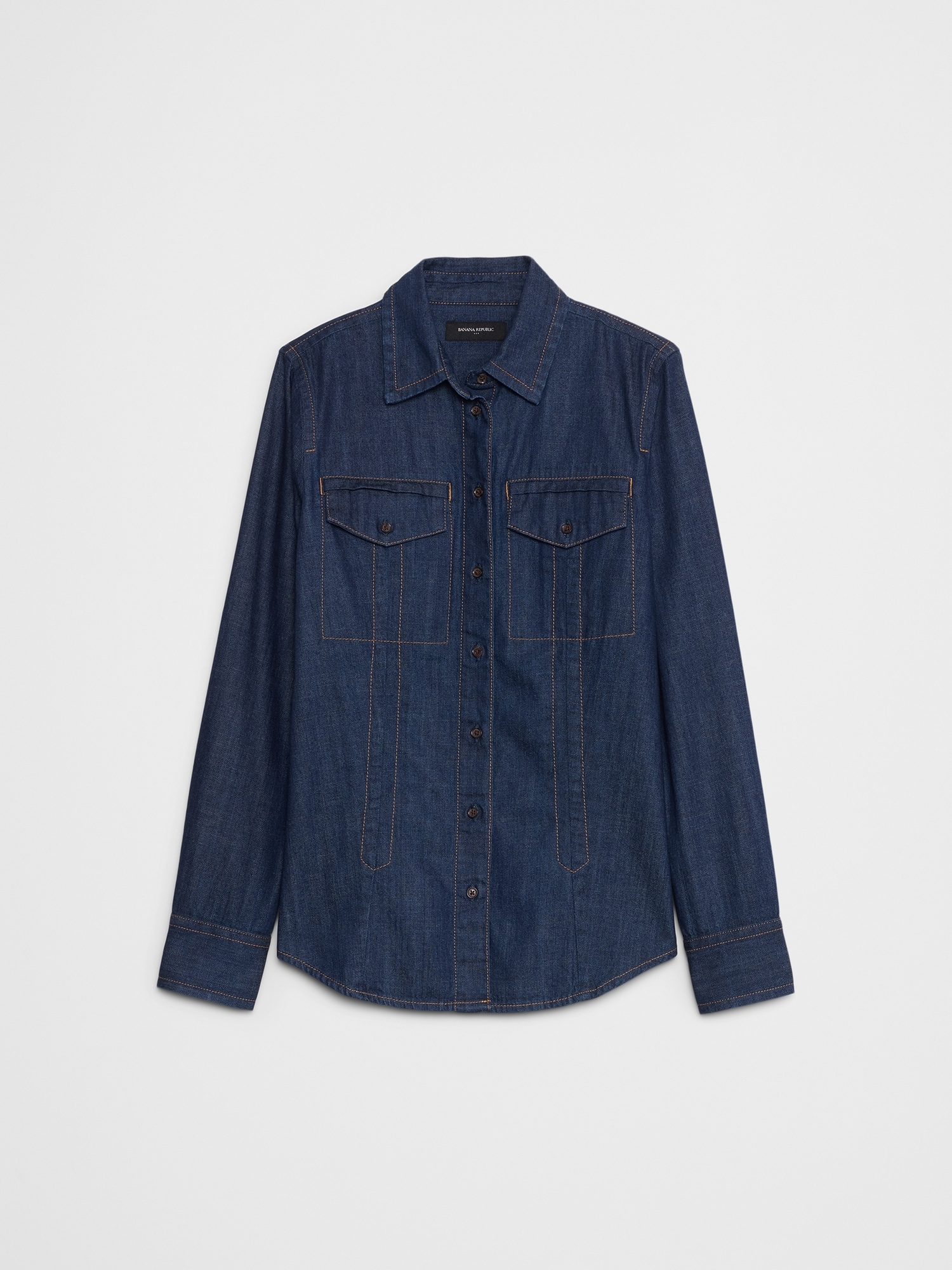 Image number 4 showing, Denim Double Pocket Shirt
