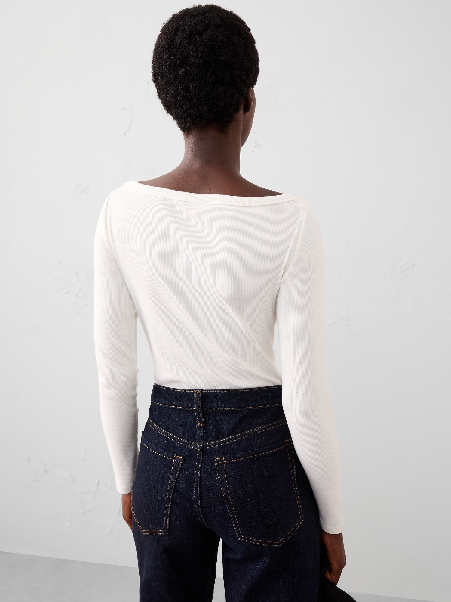 Image number 2 showing, Ribbed Boat-Neck Top