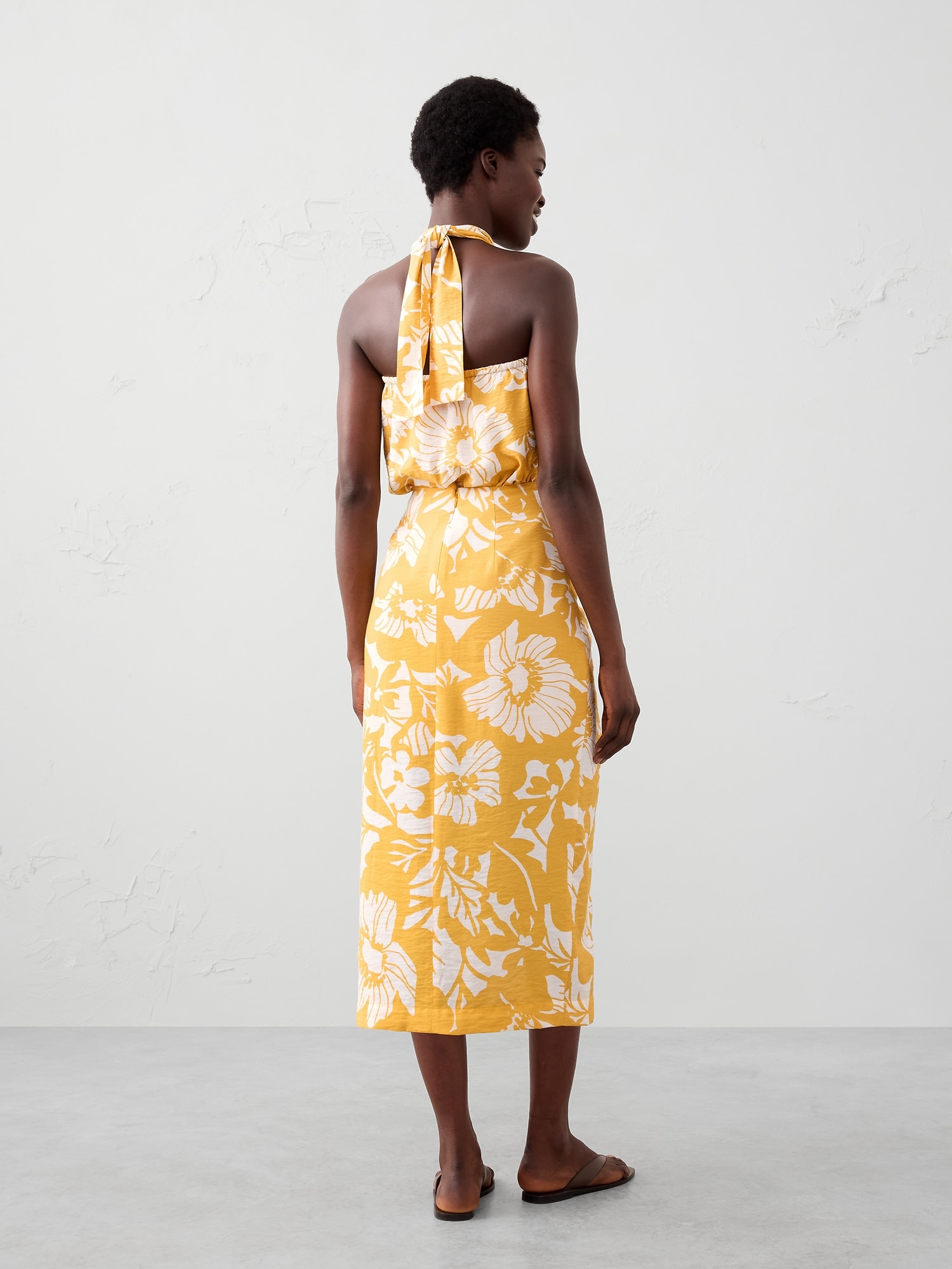 Faux-Wrap Midi Skirt