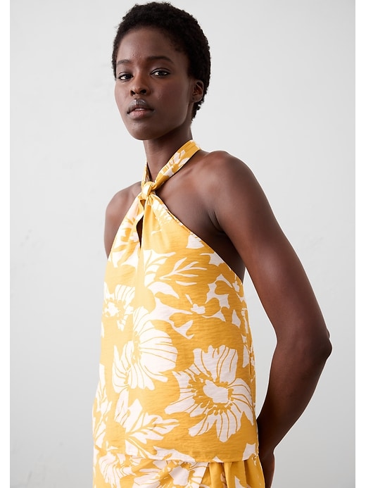 Knot-Front Halter Top | Banana Republic Factory