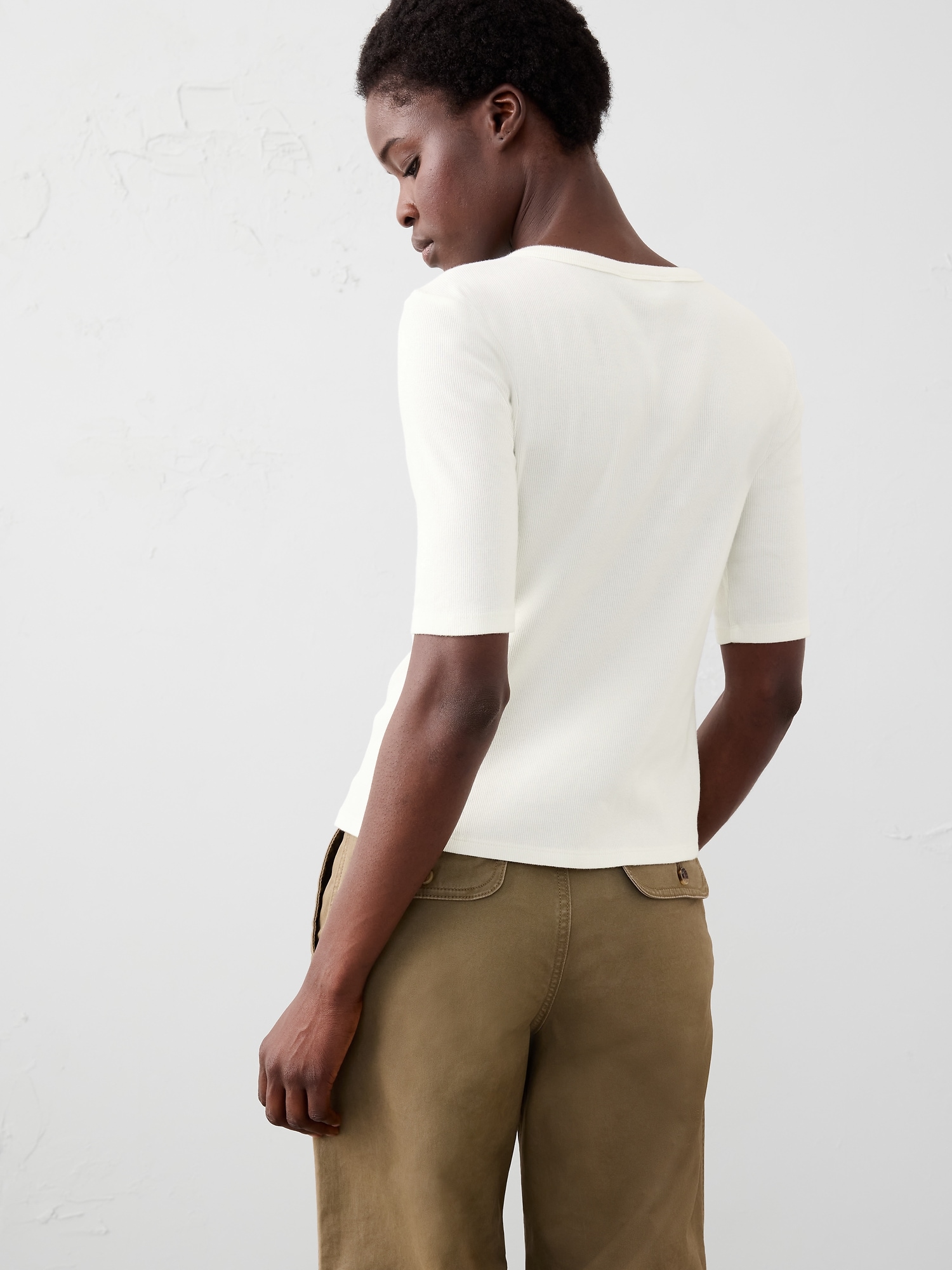 Image number 2 showing, Ribbed Button-Down Top