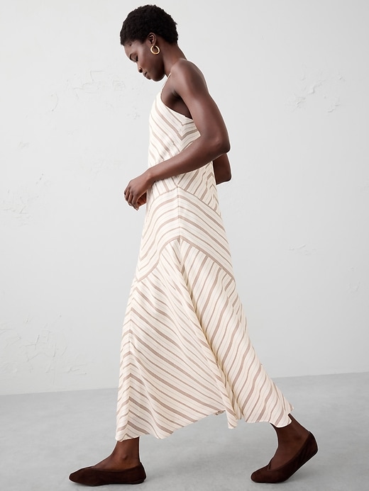 Strappy V-Panel Midi Dress