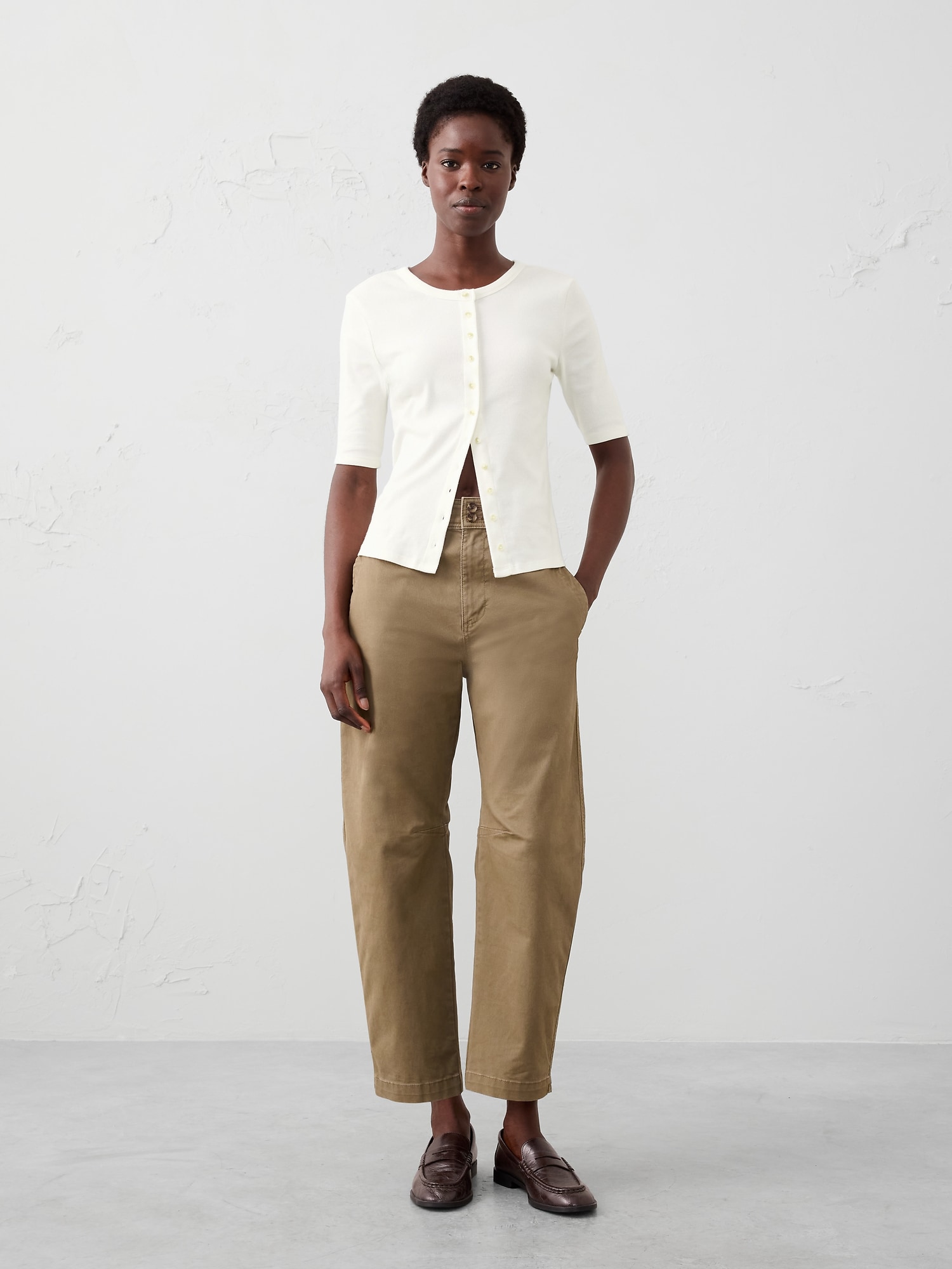 Image number 3 showing, Ribbed Button-Down Top