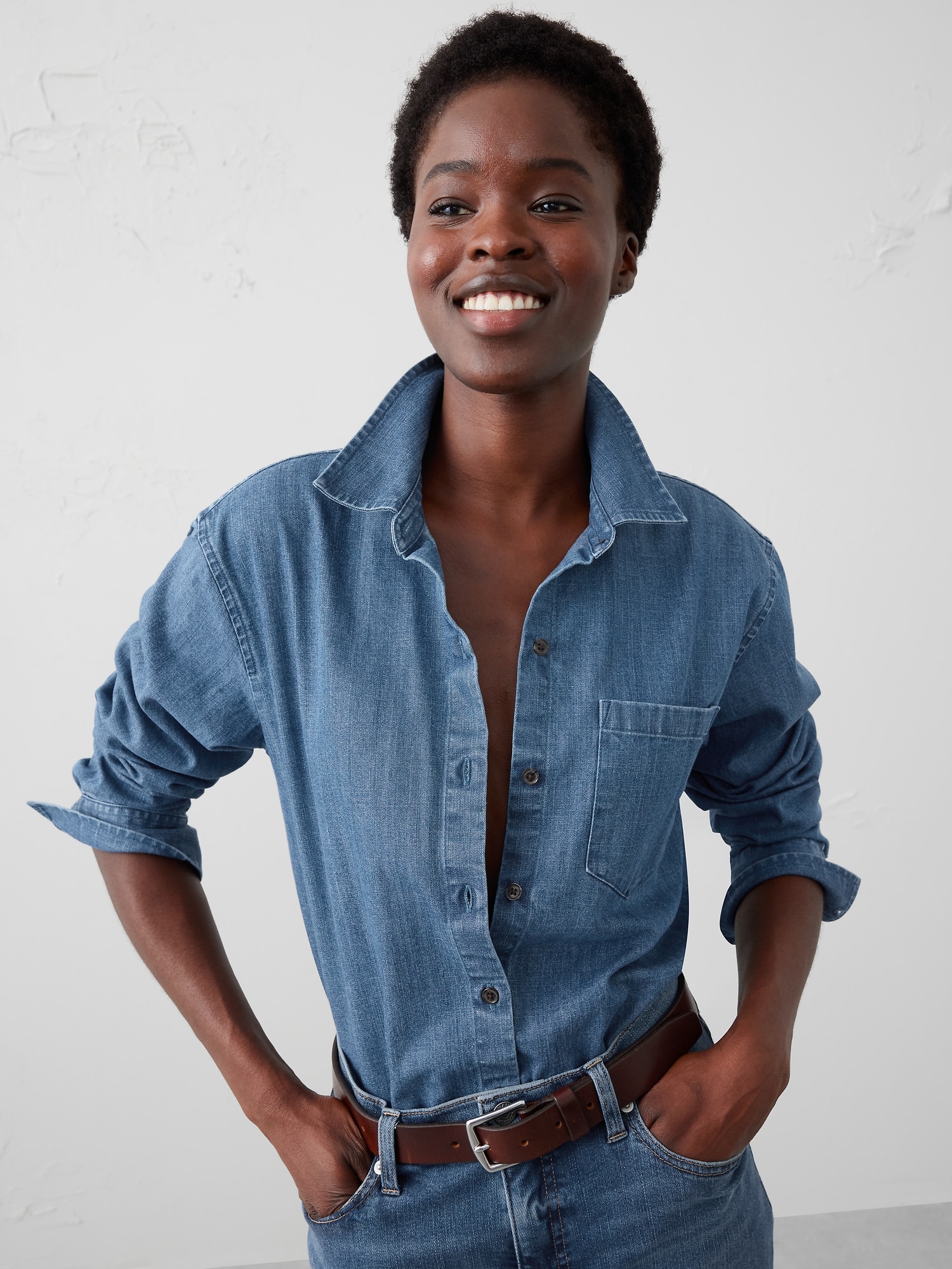 DENIM SHIRT - Medium Wash