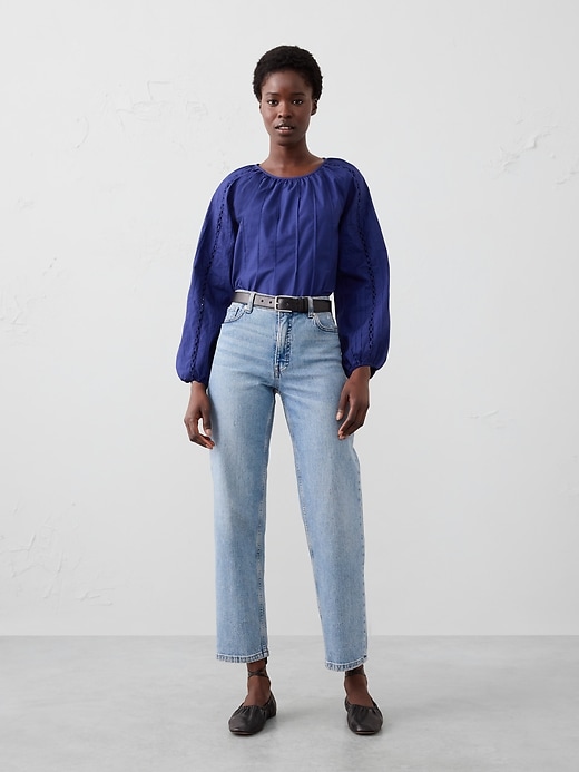 Embroidered Trim Top | Banana Republic Factory