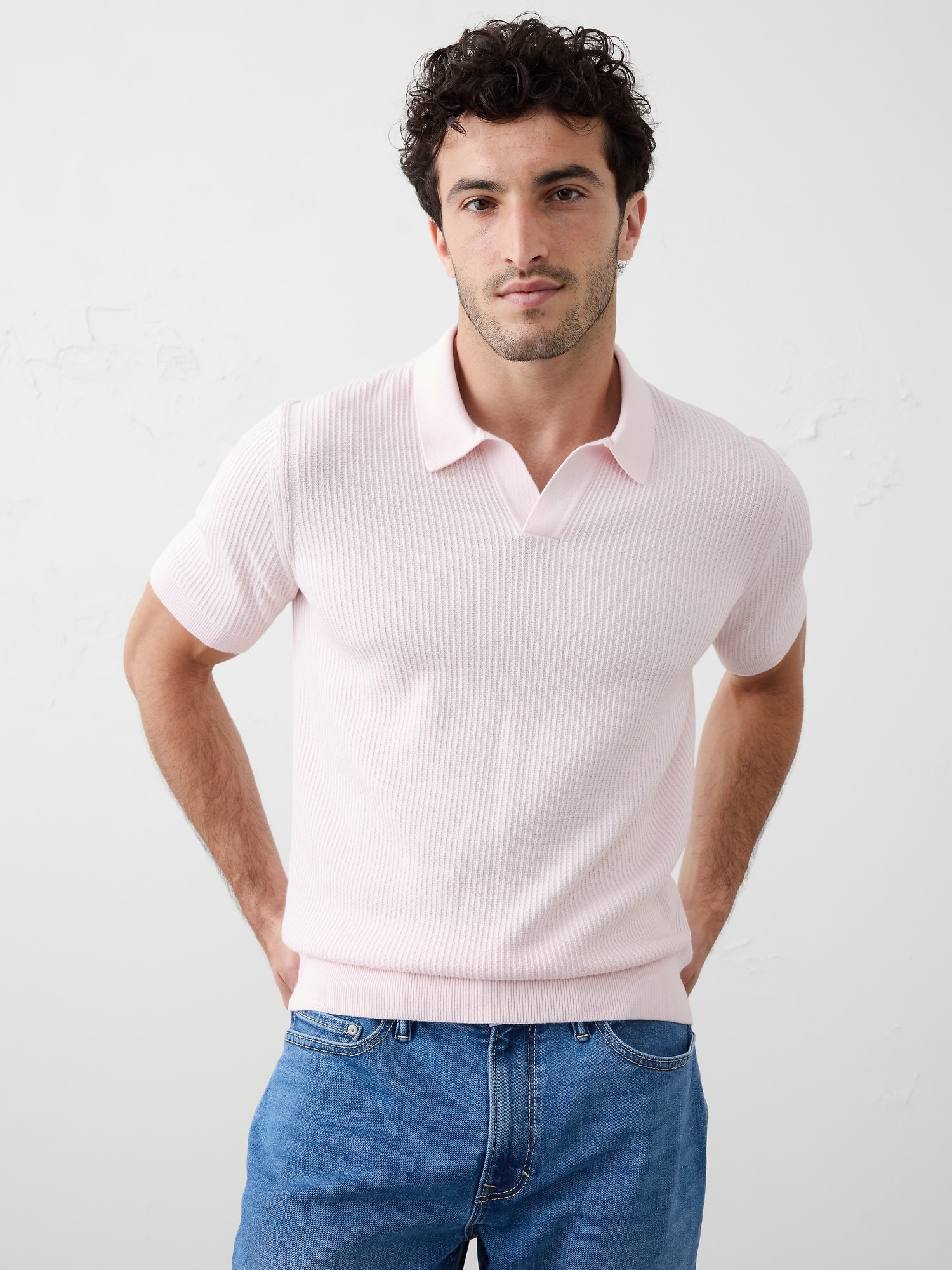 Refined Johnny-Collar Polo