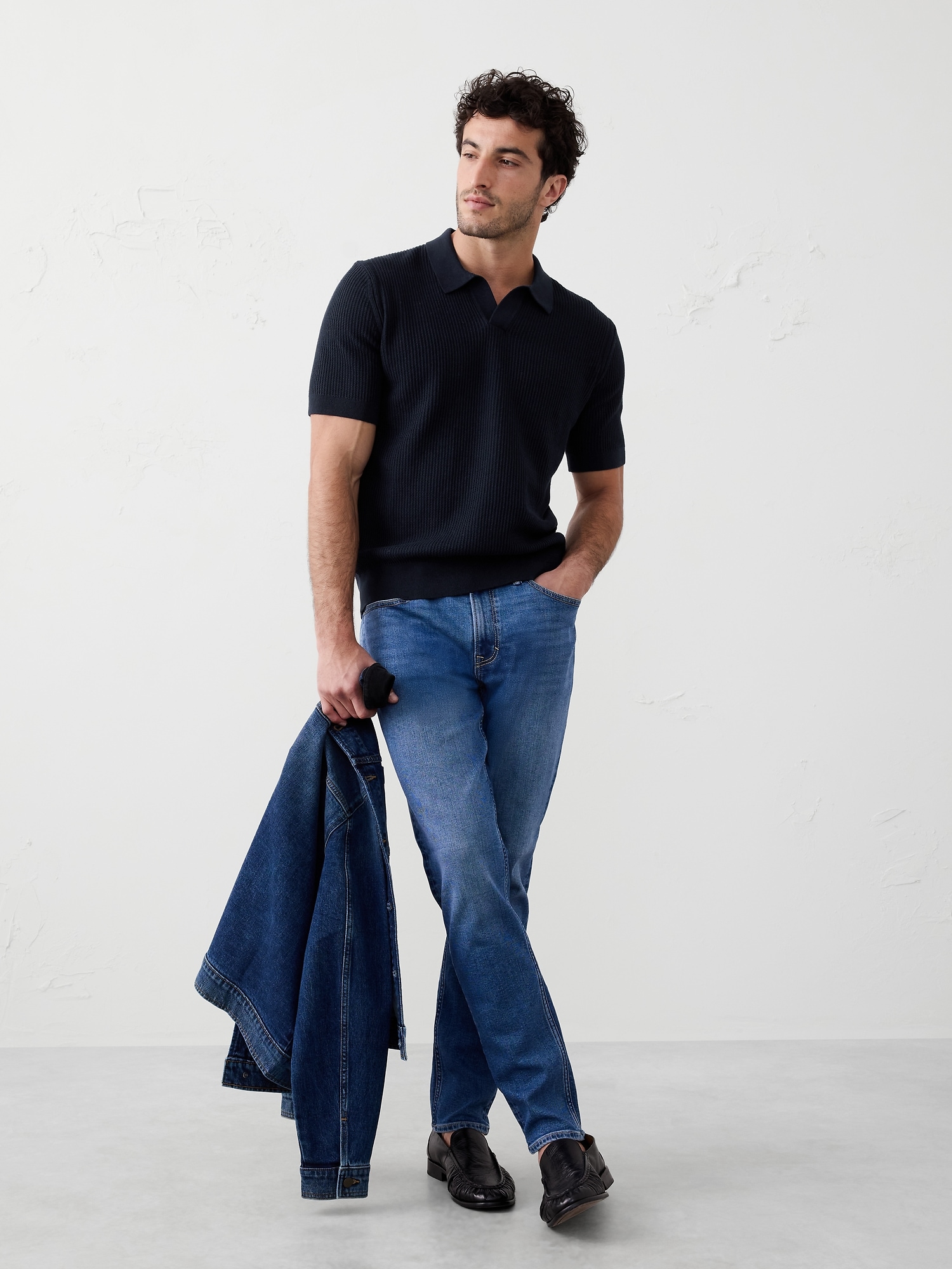 Refined Johnny-Collar Polo