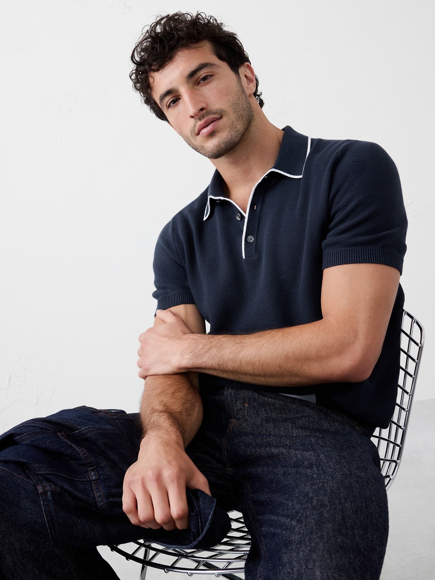 Image number 1 showing, Tipped Textured Polo