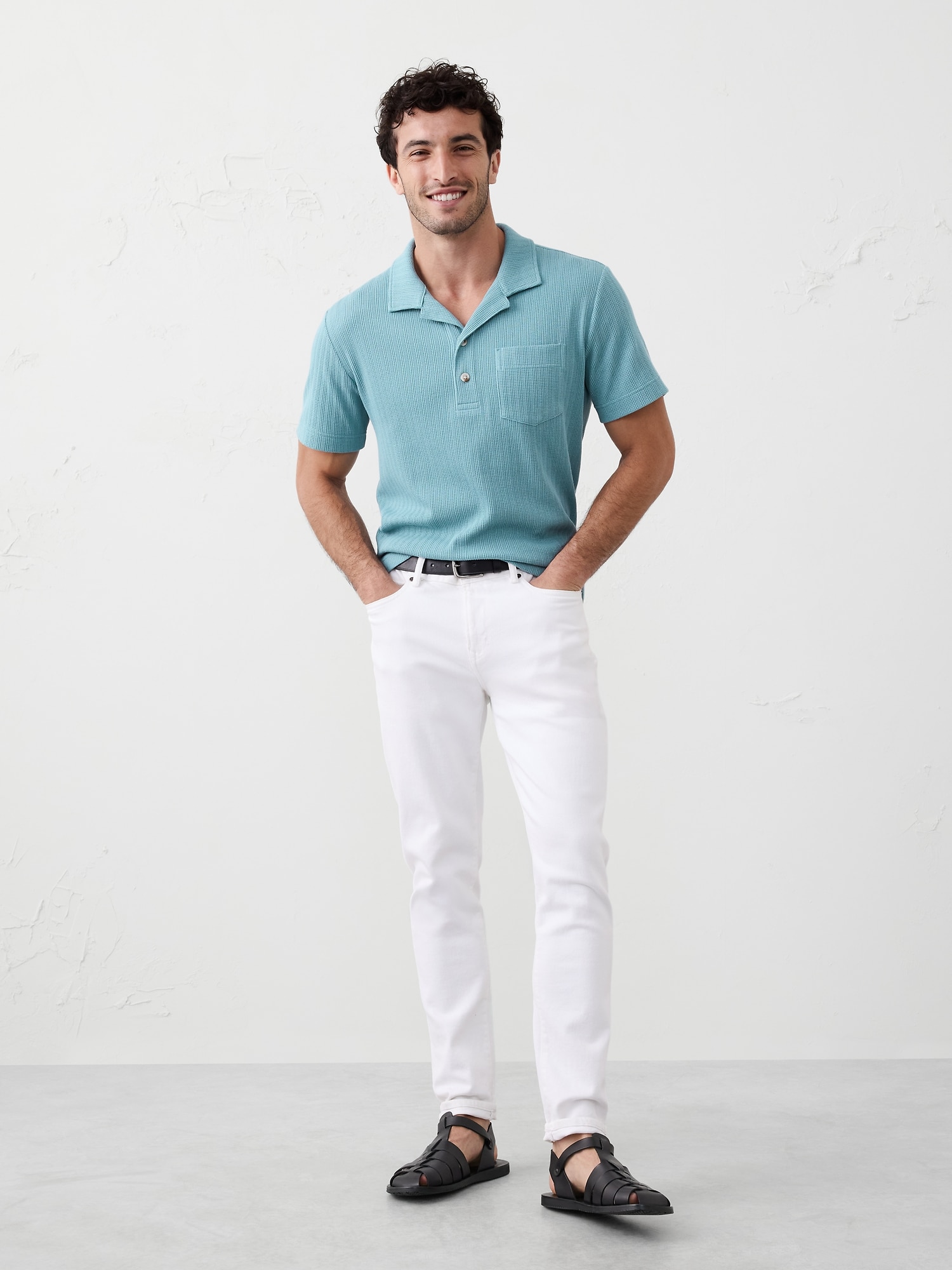 Textured Pocket Polo