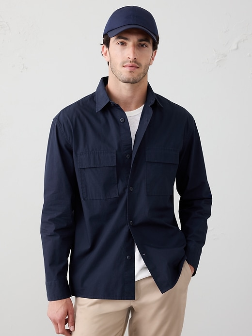 Relaxed-Fit Vegan Suede Overshirt