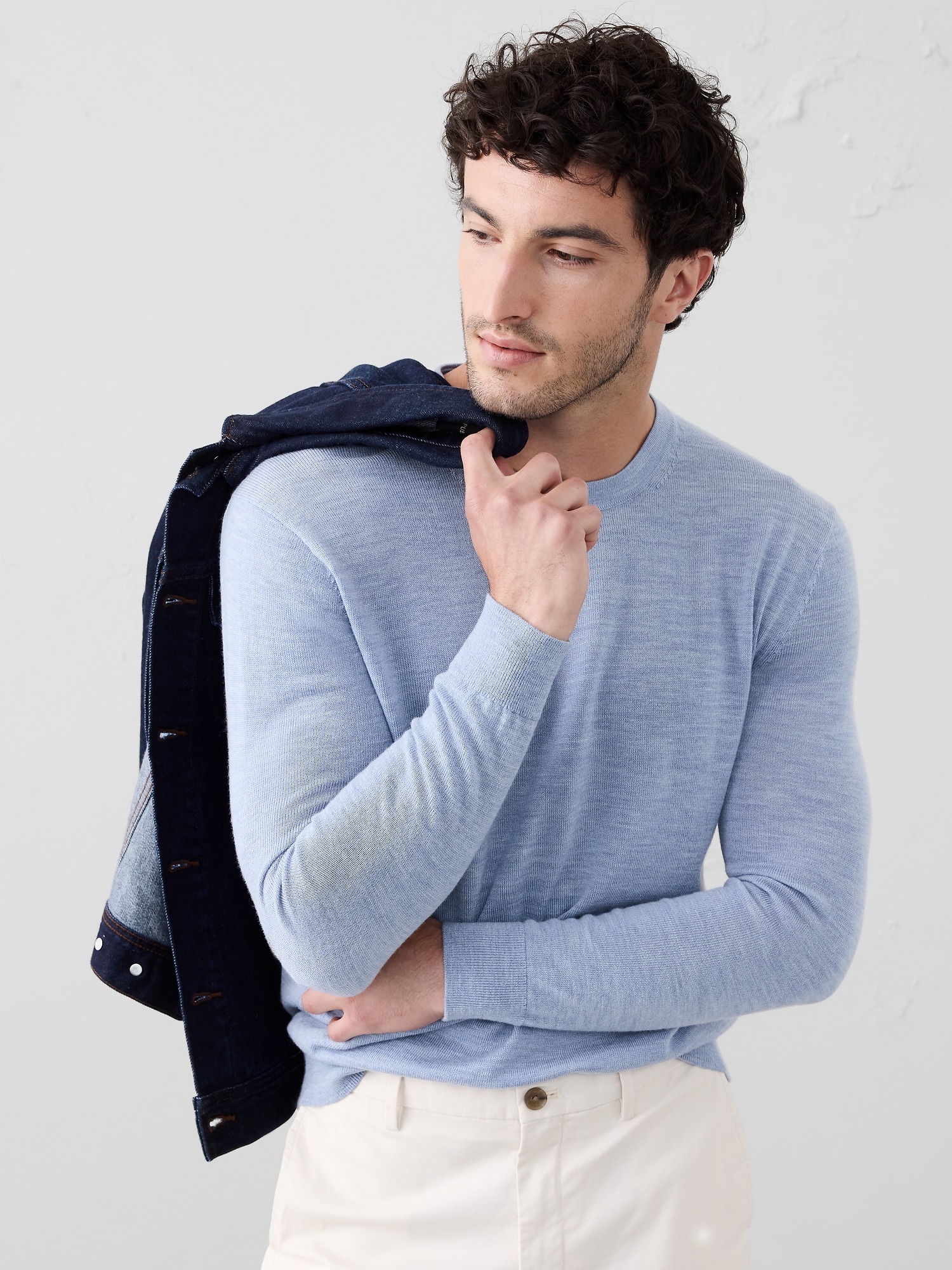 Merino Wool Sweater - Blue Heather