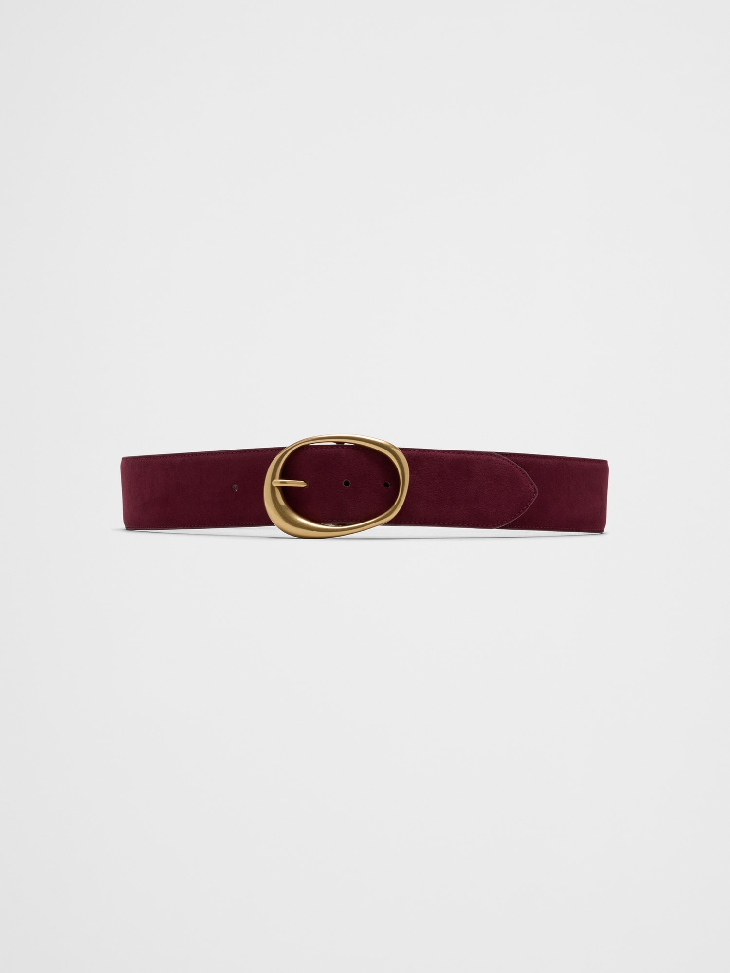 Vegan Leather Organic Buckle Wide Belt - Purple