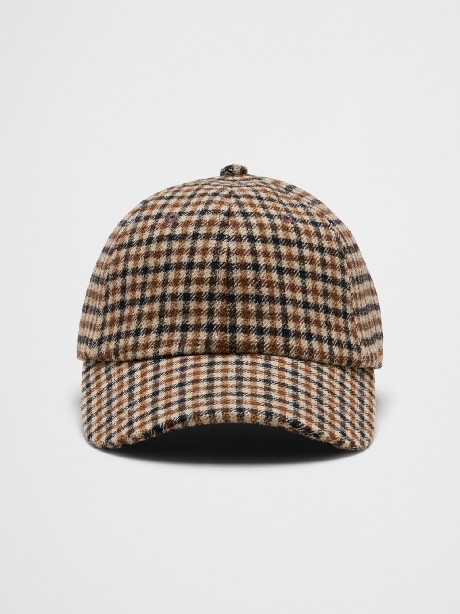 Plaid Baseball Hat - Brown Combo