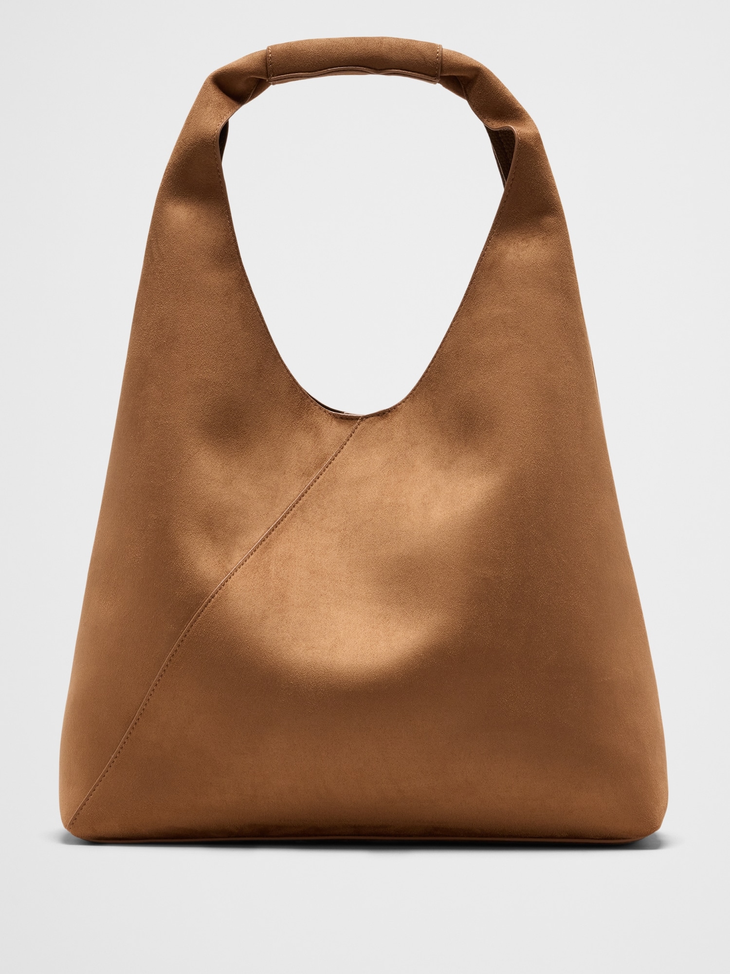 Vegan Leather Slouchy Tote - Beige