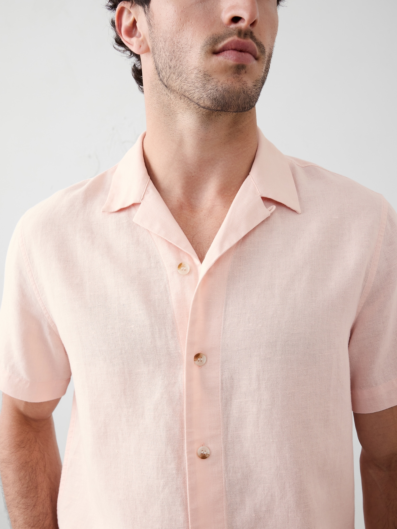 Standard Fit Linen-Blend Resort Shirt