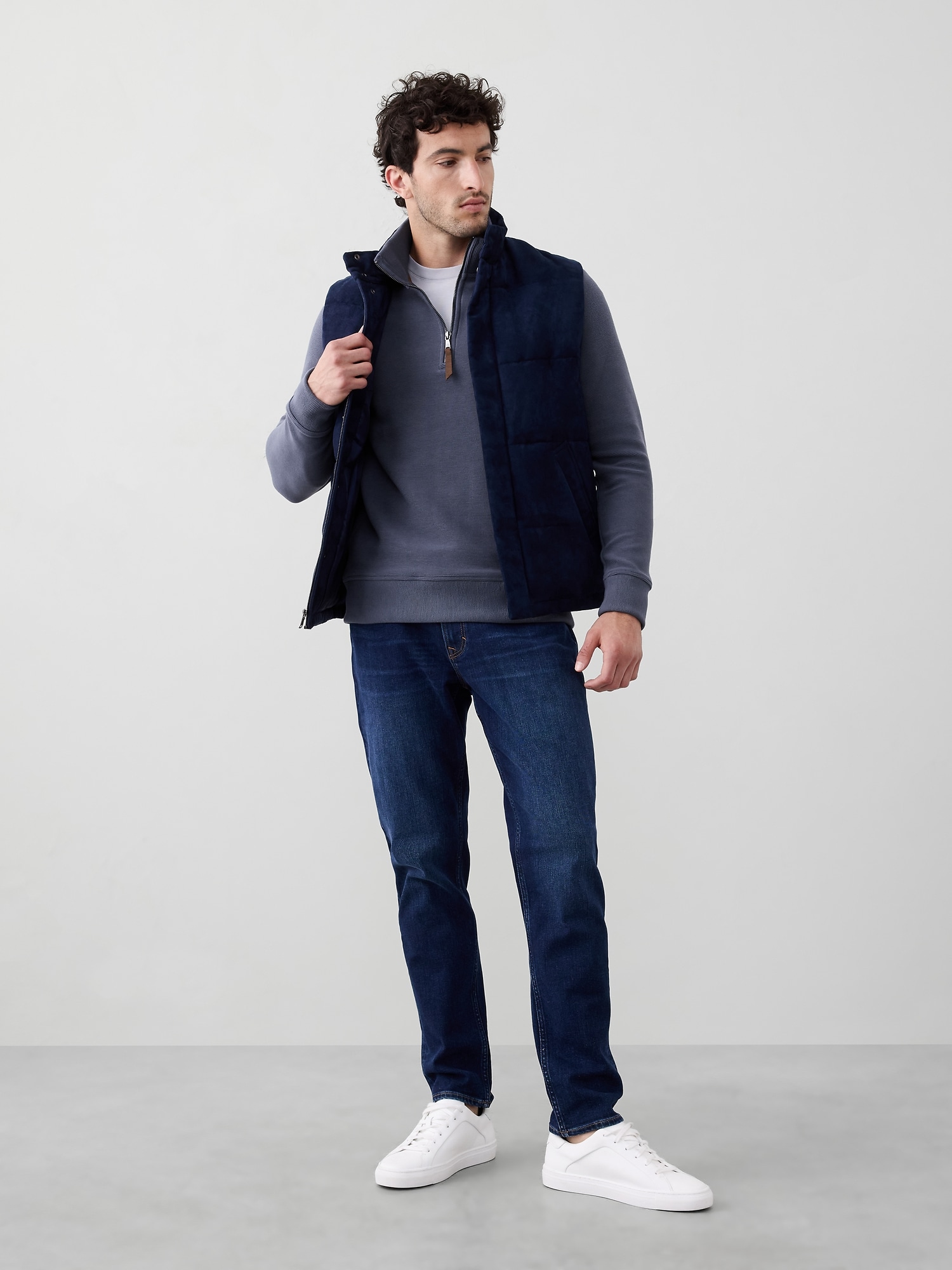 Image number 1 showing, Knit Mock-Neck Half-Zip Sweatshirt